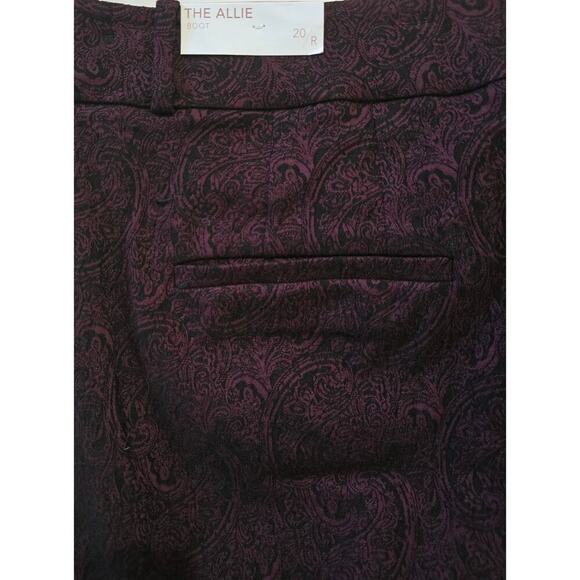 Lane Bryant women's Plus size Burgundy paisley the allie boot cut pants - 20R - Picture 9 of 10